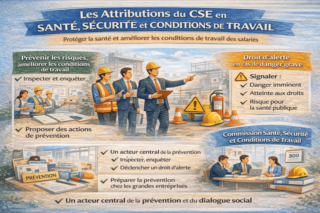 Les attributions du CSE en matière de santé, sécurité et conditions de travail