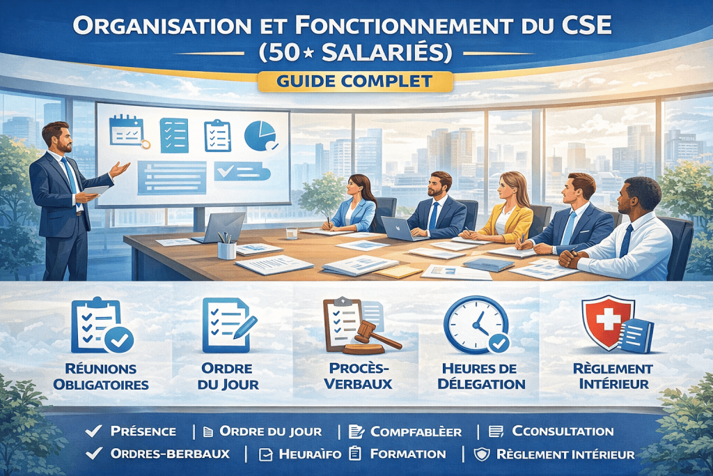 Organisation et fonctionnement du CSE (50 salariés et plus) : règles essentielles à maîtriser