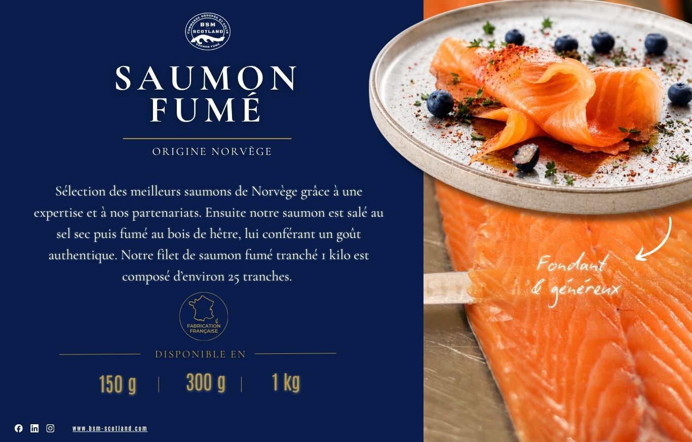 Produits de la mer -Saumon fumé BSM Scotland pour les CSE