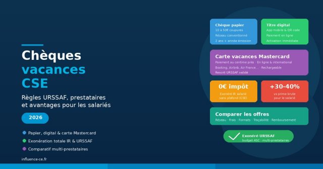 cheques-vacances-cse-guide-2026 Chèques vacances CSE : règles URSSAF, mise en place et avantages en 2026