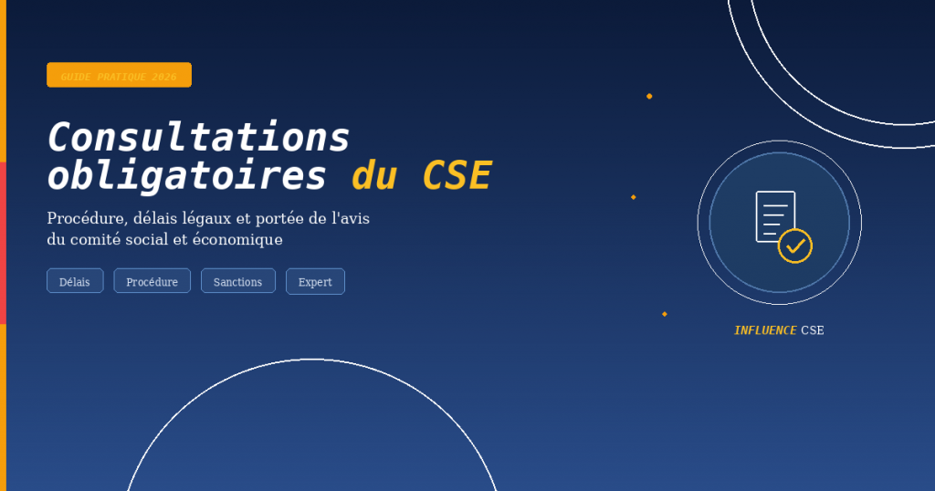 Consultations obligatoires du CSE : procédure, délais et avis — Guide 2026