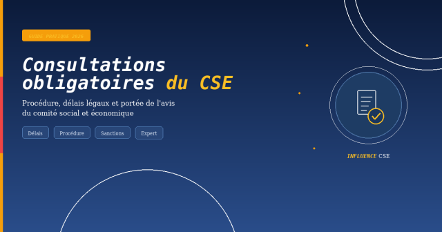 Consultations obligatoires du CSE : procédure, délais et avis — Guide 2026