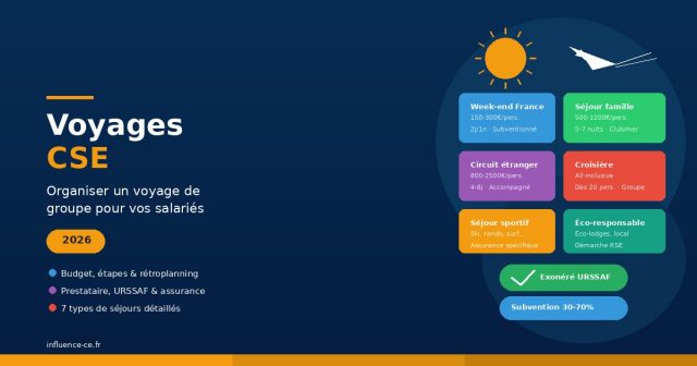 Voyages CSE : organiser un voyage de groupe pour les salariés — Guide complet 2026